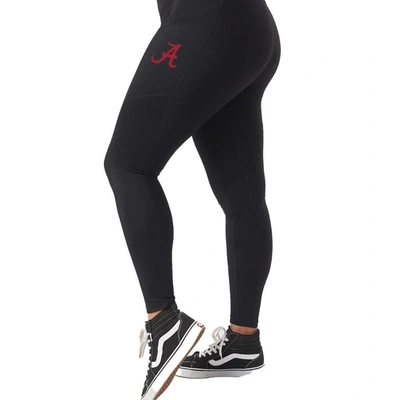 Kadyluxe Black Alabama Crimson Tide 7/8 Mixed Media Pocket Ileggings