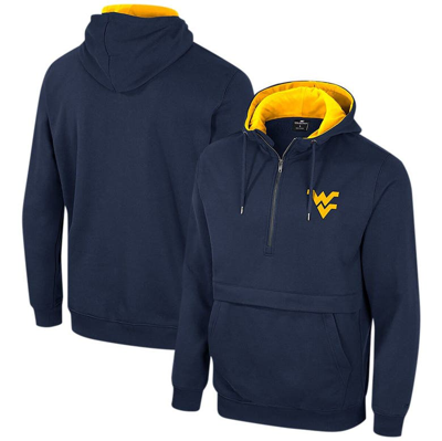 Colosseum Navy West Virginia Mountaineers Half-zip Hoodie