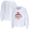 Wear By Erin Andrews White Oklahoma Sooners Diamond Long Sleeve Cropped T-shirt In White