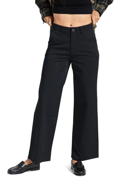 Brixton Victory High Waist Wide Leg Trousers In Black