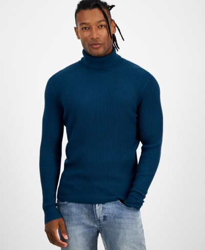 Inc International Concepts Men's Ascher Rollneck Sweater, Created For Macy's In Dark Kale