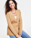 Inc International Concepts Petite Faux-double-breasted Blazer, Created For Macy's In Warm Toffee