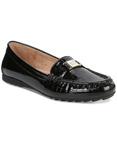 Giani Bernini Women's Dailyn Memory Foam Slip On Loafers, Created For Macy's In Black Croc