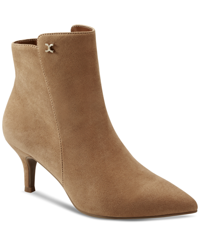 Charter Club Carminee Pointed-toe Booties, Created For Macy's In Camel Micro