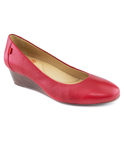 Marc Joseph New York Women's Prospect Wedge Leather Slip-on In Crimson Napa Soft