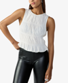 Sanctuary Shirred Sleeveless Top In Milk