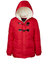 WIPPETTE PINK PLATINUM BIG GIRLS HOODED TOGGLE-DETAIL QUILTED PUFFER JACKET