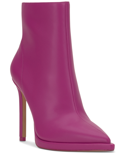 Jessica Simpson Kallins Bootie In Berry Blast Faux Leather
