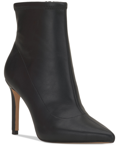 Jessica Simpson Grijalva Stiletto Ankle Booties In Black Faux Leather