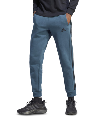 Adidas Originals Adidas Men's Essentials 3-stripes Regular-fit Fleece Joggers, Regular And Big & Tall In Arctic Night,blk