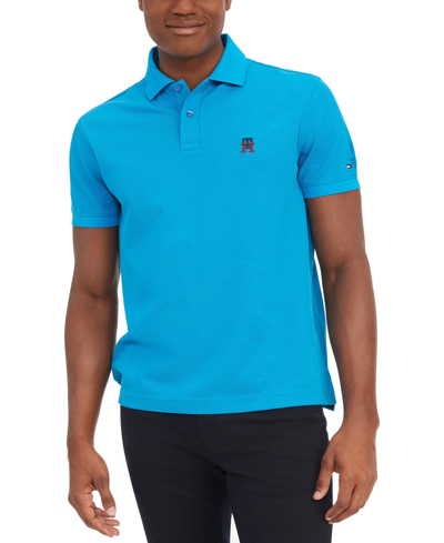 Tommy Hilfiger Classic Fit Short-sleeve Bubble Stitch Polo Shirt In Cerulean Aqua