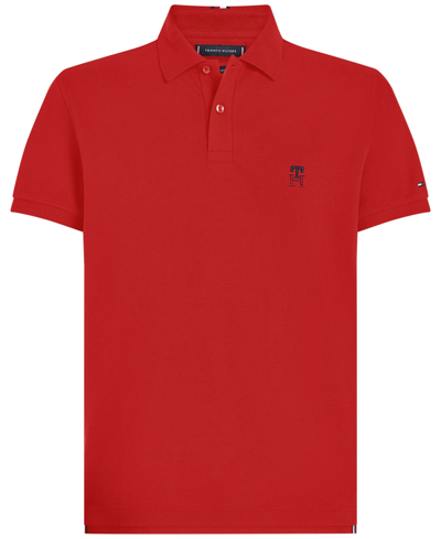 Tommy Hilfiger Classic Fit Short-sleeve Bubble Stitch Polo Shirt In Fireworks