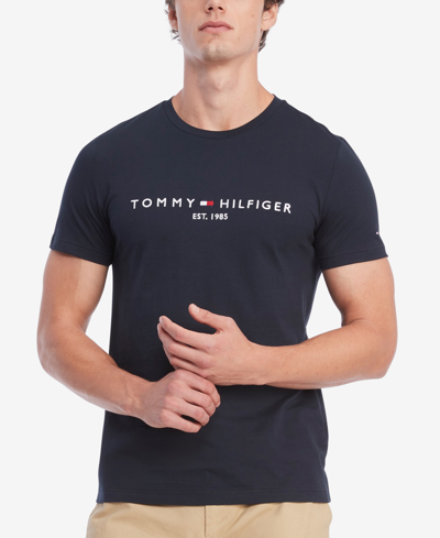 Tommy Hilfiger Organic Cotton Logo T-shirt In Black