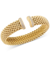 MACY'S DIAMOND END MESH CUFF BRACELET (1/2 CT. T.W.) IN 14K GOLD-PLATED STERLING SILVER