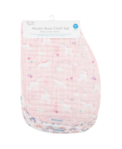 Stephen Joseph Baby Girls 2-piece Muslin Burp Cloth Set In Unicorn