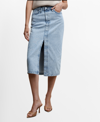 Mango Jupe Midi En Jean In Open Blue