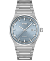 HUGO BOSS MEN CANDOR AUTO AUTOMATIC SILVER-TONE STAINLESS STEEL WATCH 41MM