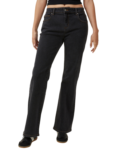 Cotton On Women's Cord Stretch Bootleg Flare Jeans In Smokey Black
