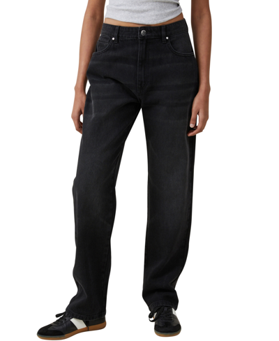 Cotton On Women's Long Straight Jeans In Black Pep