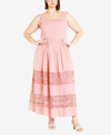City Chic Trendy Plus Size By The Beach Maxi Dress In Blush