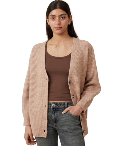 Cotton On Women's Everything Boxy Cardigan Sweater In Chestnut Marle