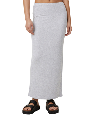 Cotton On Women's Staple Rib Maxi Skirt In Gray Marle