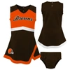 OUTERSTUFF GIRLS TODDLER BROWN CLEVELAND BROWNS CHEER CAPTAIN DRESS WITH BLOOMERS