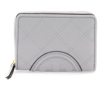 Tory Burch Fleming Soft Bi-fold Wallet In Grey