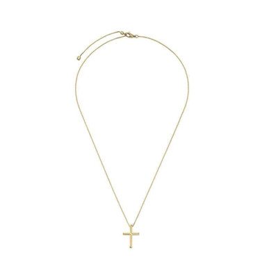 Gucci Link To Love Cross Necklace In Yellow