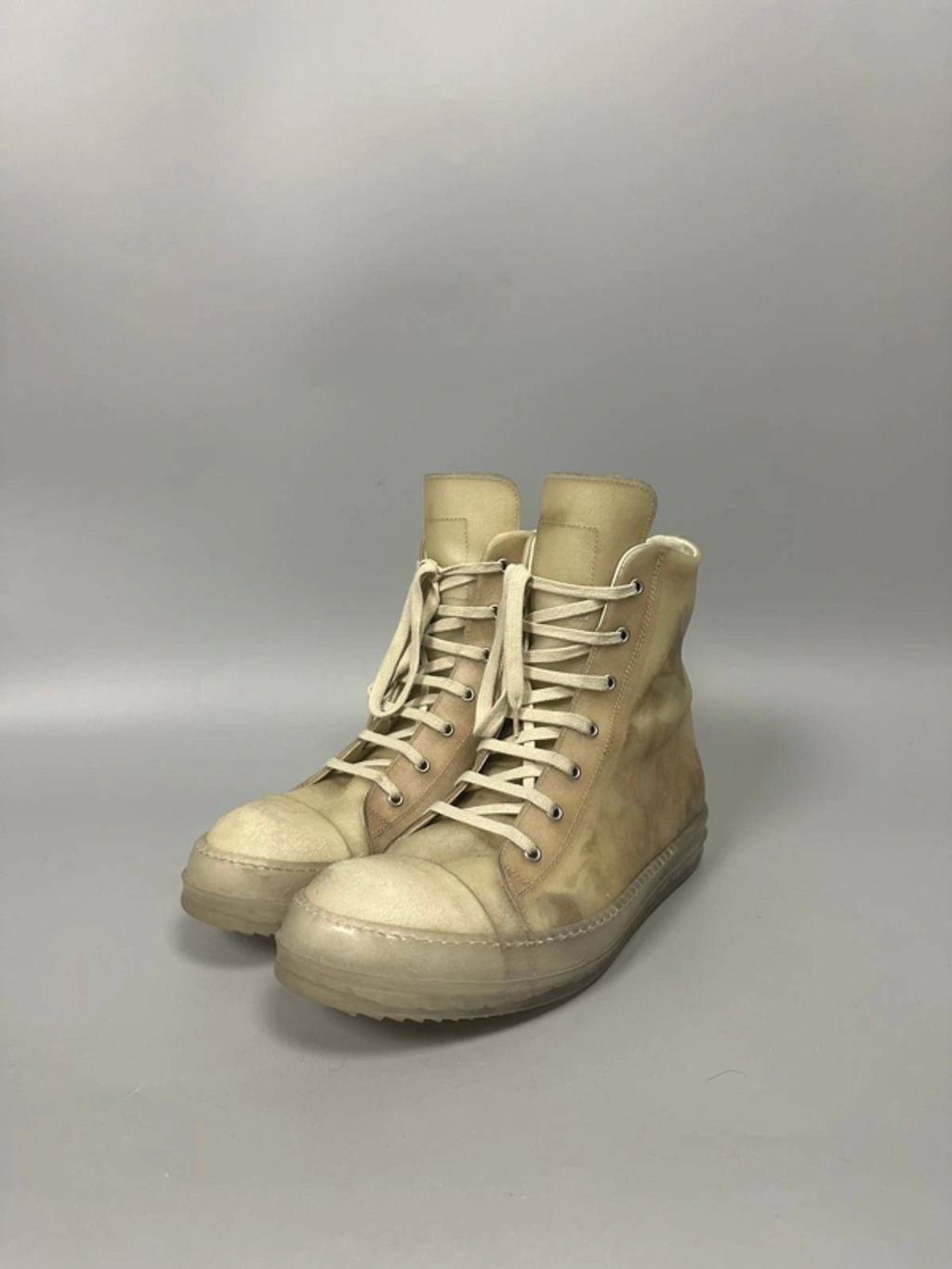 Pre-owned Rick Owens Ss23 'edfu' Transparent Leather Ramones Shoes