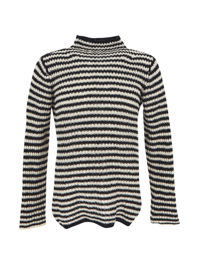 Dries Van Noten Merlyn Striped Sweater In Black