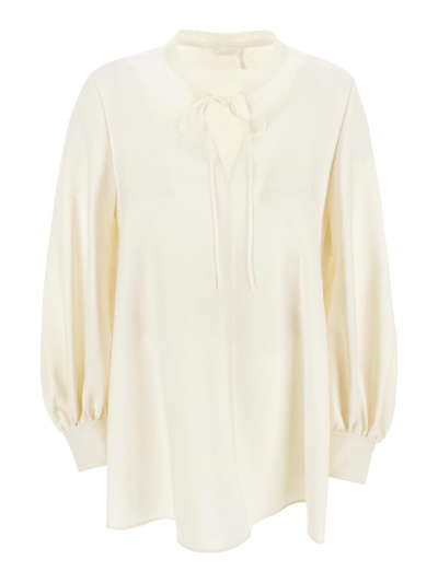 Chloé Wool Shirt In Beige