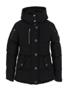 Moose Knuckles Long-sleeved Hooded Down Jacket In Black