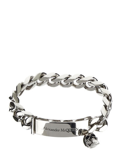 Alexander Mcqueen Identity Chain Bracelet In Silver