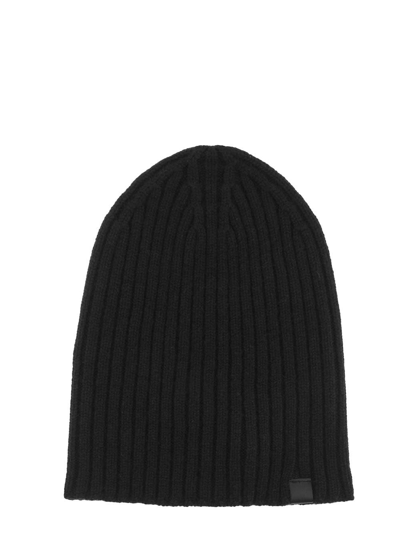 Tom Ford Ribbed Beanie Hat In Nero