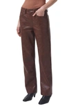 AGOLDE SLOANE HIGH WAIST STRAIGHT LEG RECYCLED LEATHER trousers