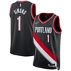 NIKE UNISEX NIKE ANFERNEE SIMONS BLACK PORTLAND TRAIL BLAZERS SWINGMAN JERSEY