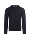 Hugo Boss Eco -sustainable Wool Sweater With Embroidered Logo Boss Botto -l In Blue