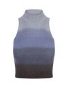 Gcds Degradé Ribbed-knit Cropped Top In Blue