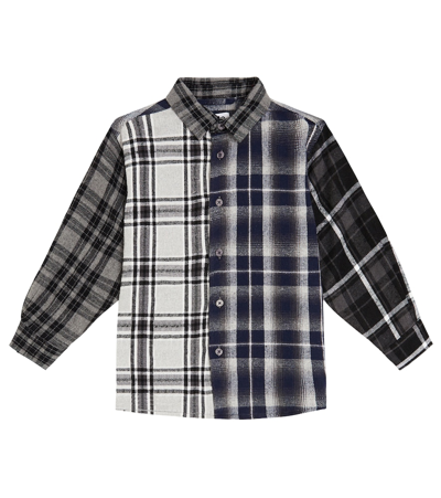 Molo Kids' Remon Checked Cotton-blend Flannel Shirt In Multicolor