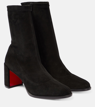 Christian Louboutin Stretchadoxa Suede Ankle Boots In Black