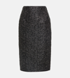 VERSACE METALLIC JACQUARD PENCIL SKIRT