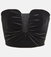 Self-portrait Self Portrait Ladies Black Velvet-finish Strapless Top In Black