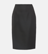 Versace Grain De Poudre Pencil Midi Skirt In Black