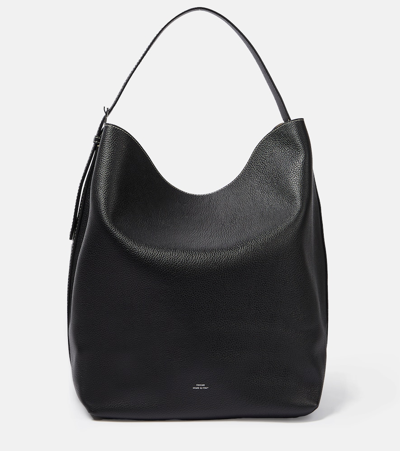 Totême Belted Leather Tote Bag In Black