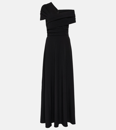 Co Napkin Asymmetric One-shoulder Dress In Black
