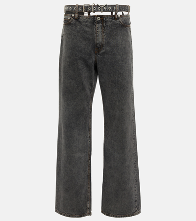 Y/project Y Belt Wide-leg Jeans In Grey