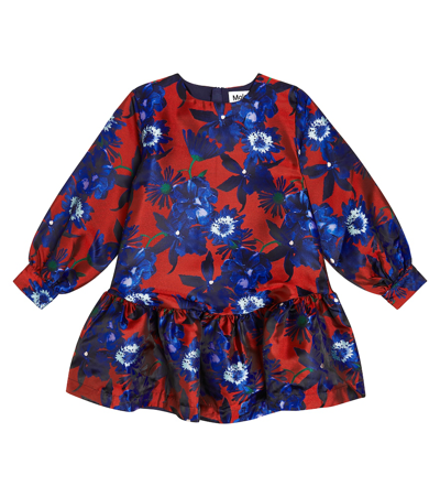 Molo Kids' Girl's Cixi Floral-print Puff Sleeve Dress In Multicoloured