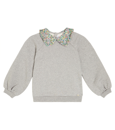 Tartine Et Chocolat Kids'  Girls Grey Floral Collar Sweatshirt