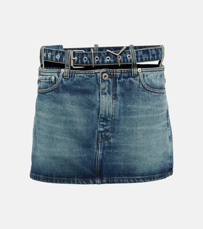 Y/PROJECT Y BELT DENIM MINISKIRT